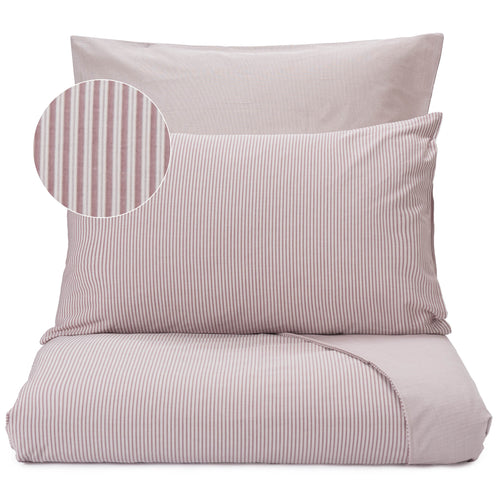 Izeda Pillowcase dark red & white, 100% cotton | URBANARA percale bedding