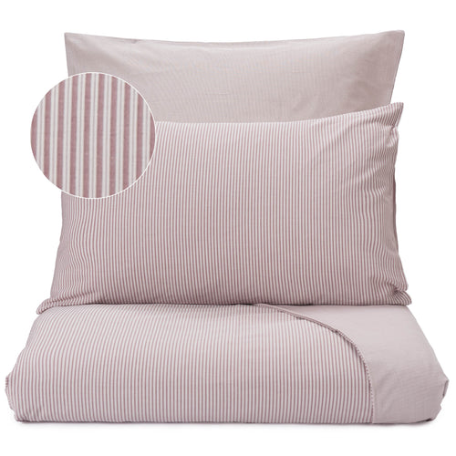 Izeda Duvet Cover dark red & white, 100% cotton | URBANARA percale bedding