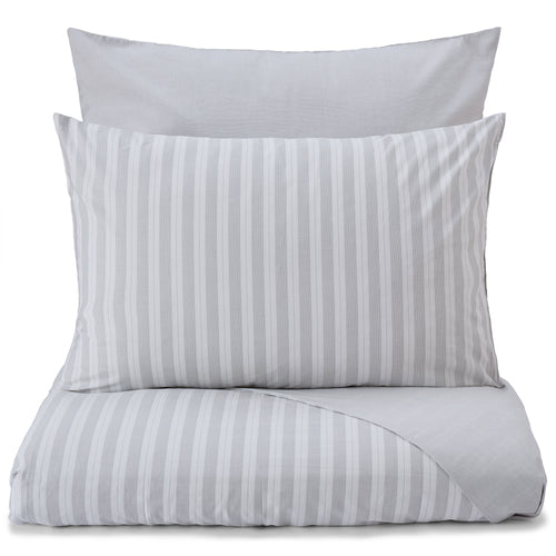Izeda Pillowcase light grey & white, 100% cotton