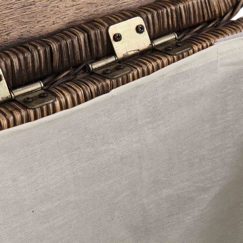 Java Laundry Basket dark brown, 100% rattan & 100% cotton | URBANARA laundry baskets
