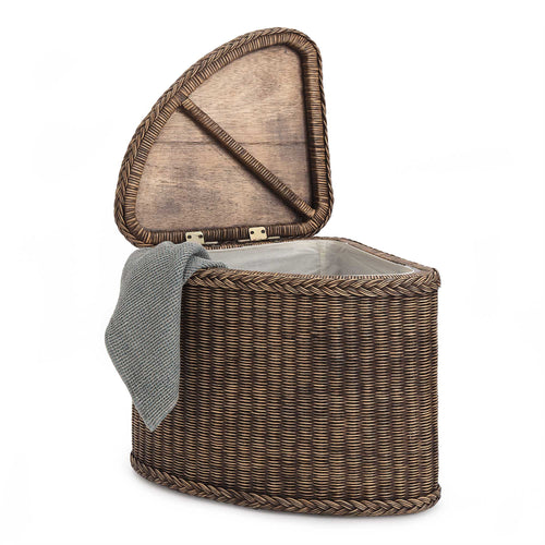 Java Laundry Basket dark brown, 100% rattan | URBANARA laundry baskets
