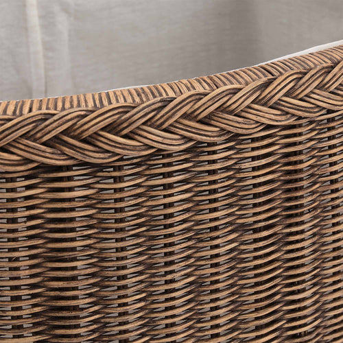 Java Laundry Basket dark brown, 100% rattan & 100% cotton | High quality homewares