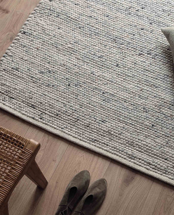 Jindas Rug silver grey, 65% wool & 35% cotton