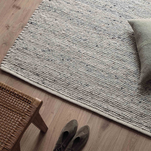 Jindas Rug silver grey, 65% wool & 35% cotton | High quality homewares