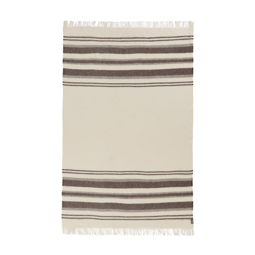 Kampai Wool Blanket cream & grey, 100% new wool | URBANARA wool blankets