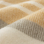 Kampai Blanket mustard & olive green & off-white, 100% new wool | URBANARA wool blankets