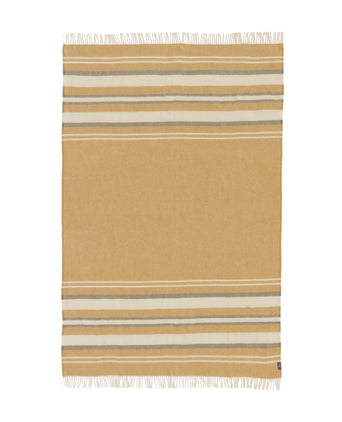 Kampai Blanket mustard & olive green & off-white, 100% new wool
