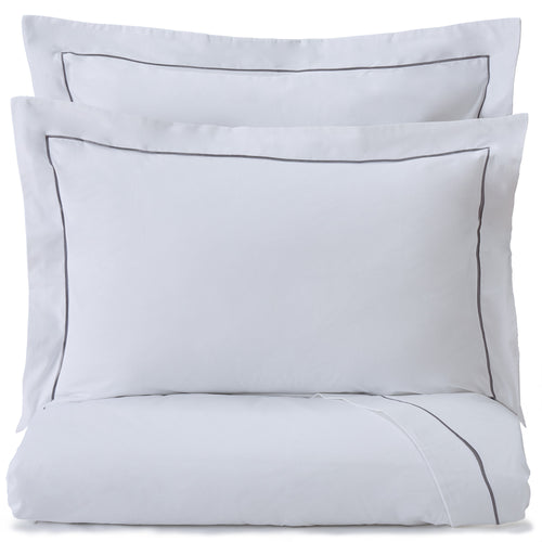 Karakol Pillowcase white & grey, 100% combed and mercerized cotton