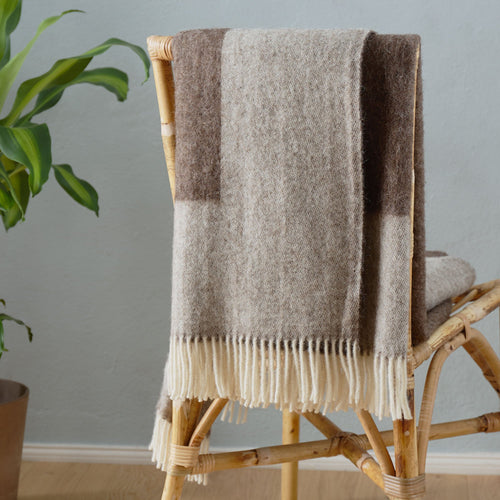 Karby Wool Blanket in cream & brown | Home & Living inspiration | URBANARA