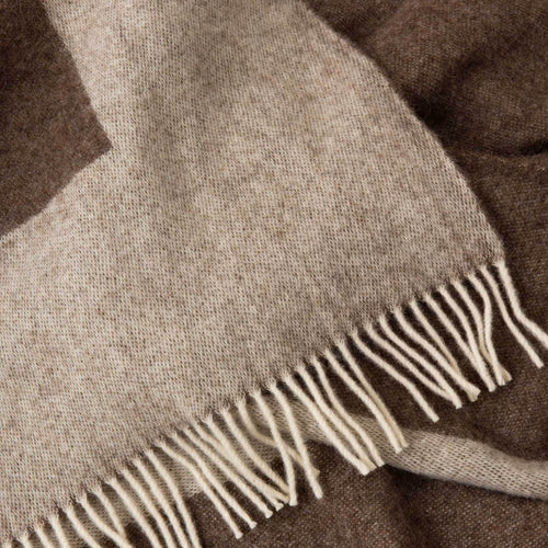 Karby Wool Blanket cream & brown, 100% new wool | High quality homewares