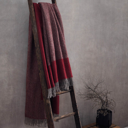 Karby Wool Blanket in red & grey | Home & Living inspiration | URBANARA