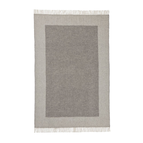Karby Wool Blanket charcoal & light grey, 100% new wool | URBANARA wool blankets