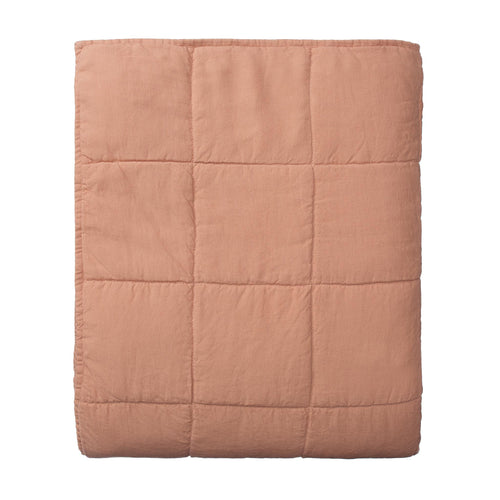 Karlay Linen Quilt [Pale terracotta]