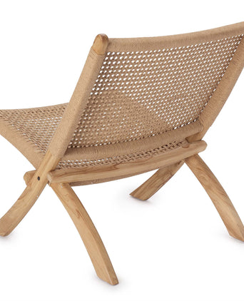 Kendari Folding Chair natural, teak wood & paper cord