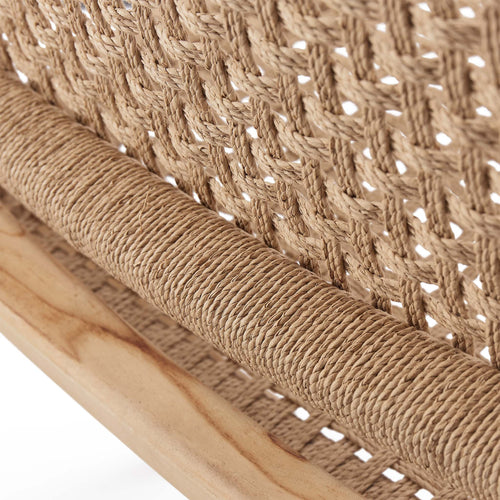 Kendari Folding Chair natural, teak wood & paper cord | URBANARA small furniture