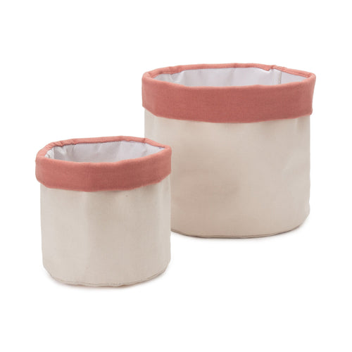 Khuwa Storage off-white & papaya, 100% cotton | URBANARA storage baskets