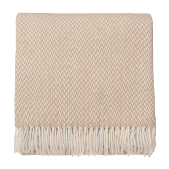 Kinna Merino Blanket [Beige & Natural white]