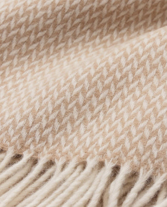 Kinna Merino Blanket [Beige & Natural white]
