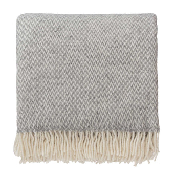 Kinna Merino Blanket [Light grey melange & Natural white]