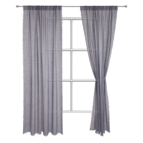 Kiruna Linen Curtain blue grey, 100% linen