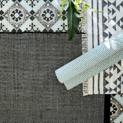 Kolong Rug in black & off-white | Home & Living inspiration | URBANARA