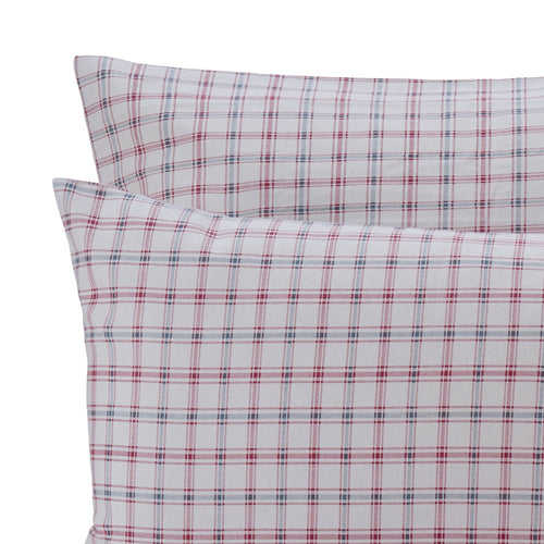 Kotja Pillowcase in light grey & ruby red & forest green | Home & Living inspiration | URBANARA