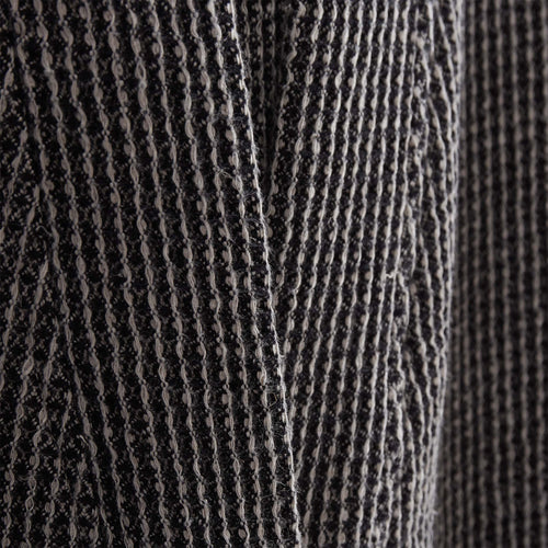 Kotra Bathrobe black & beige, 50% linen & 50% cotton | URBANARA bathrobes