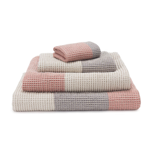 Kotra Towel Collection dusty pink & natural & grey, 50% linen & 50% cotton