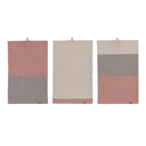Kotra Towel Collection dusty pink & natural & grey, 50% linen & 50% cotton | URBANARA linen towels