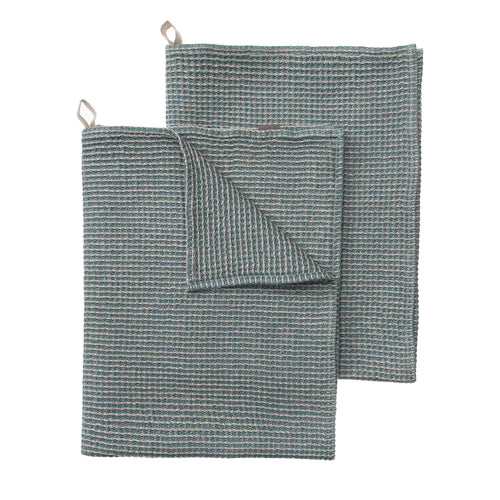 Tea Towel Kotra Grey green & Natural, 50% Linen & 50% Cotton