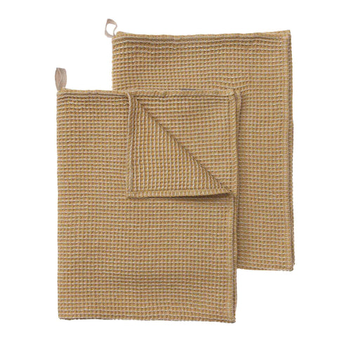 Tea Towel Kotra Bright mustard & Natural, 50% Linen & 50% Cotton