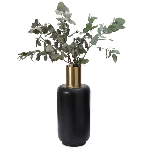 Dapoli Vase black & brass, 100% metal | URBANARA vases