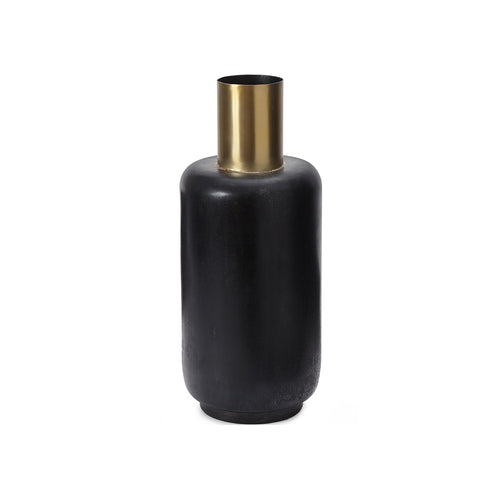 Dapoli Vase black & brass, 100% metal