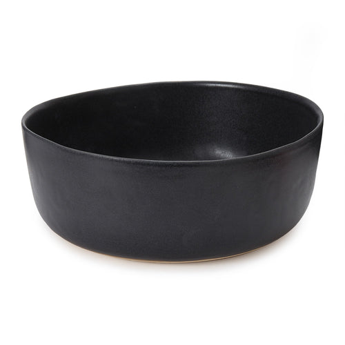 Malhou Salad Bowl black, 100% stoneware | URBANARA plates & bowls