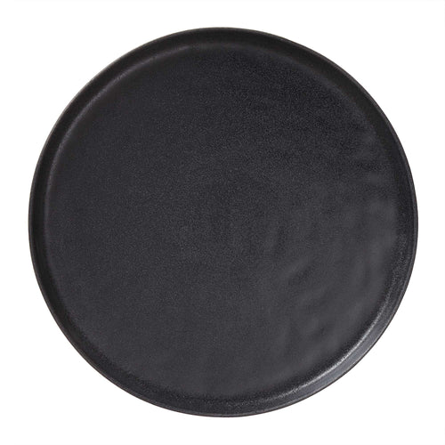 Malhou Dinner Plate Set black, 100% stoneware | URBANARA plates & bowls