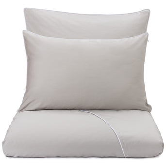 Lanton bed linen stone grey & white, 100% cotton