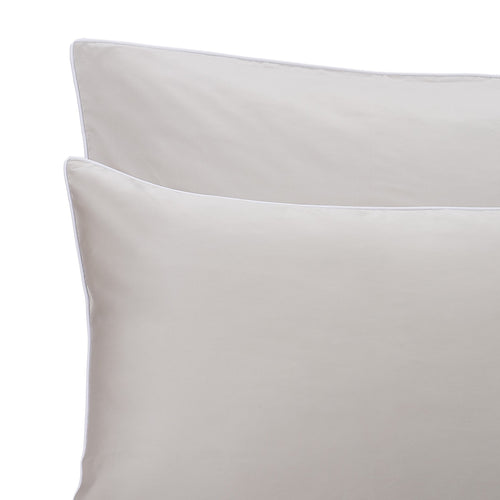 Lanton bed linen stone grey & white, 100% cotton | URBANARA sateen bedding