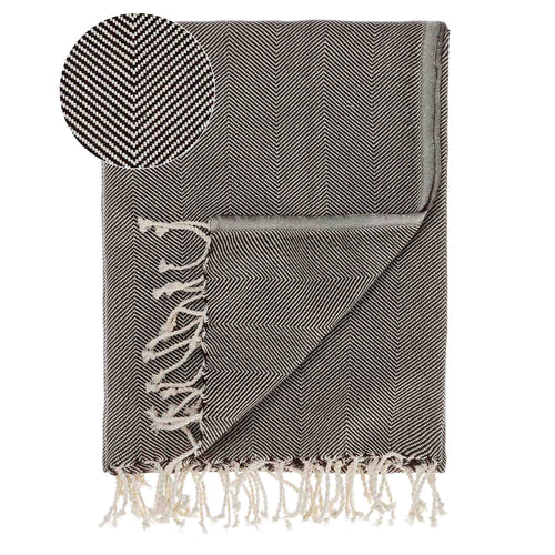 Laza Hammam Towel black & white, 100% cotton