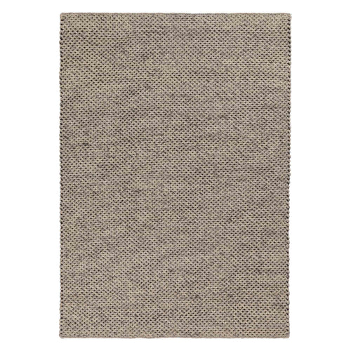 Lona rug, grey melange & ivory, 70% wool & 30% cotton | URBANARA wool rugs