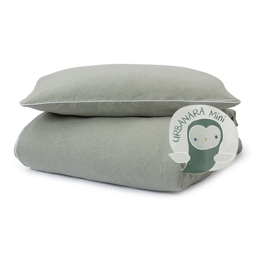 Louredi Mini Bed Linen green grey melange, 100% organic cotton