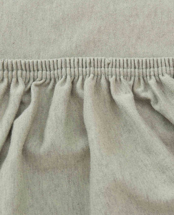 Louredi Mini Fitted Sheet green grey melange, 100% organic cotton