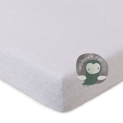 Louredi Mini Fitted Sheet light grey melange, 100% organic cotton