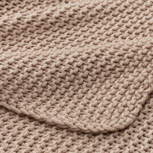 Blanket Luso Beige, 85% Organic cotton & 15% Merino wool | URBANARA Cotton Blankets