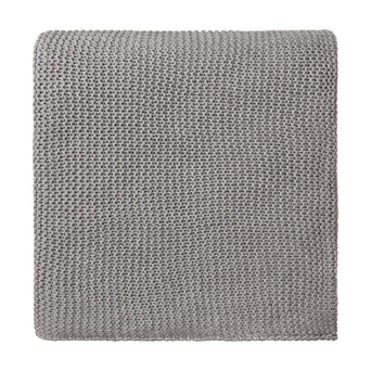 Blanket Luso Light grey melange, 85% Organic cotton & 15% Merino wool