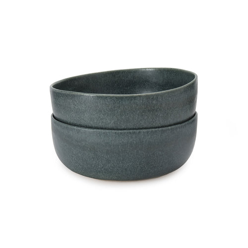 Malhou Cereal Bowl Set grey green, 100% stoneware