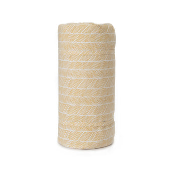 Mallur Picnic Blanket mustard & off-white, 100% cotton