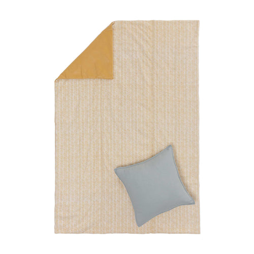 Mallur Picnic Blanket mustard & off-white, 100% cotton | URBANARA picnic blankets
