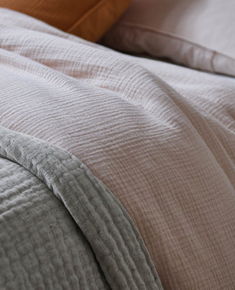 Manisa cotton muslin Bed Linen powder pink, 100% cotton
