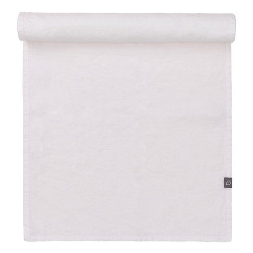 Miral table runner, white, 100% linen