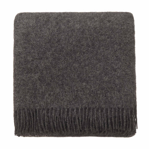 Miramar blanket, charcoal, 100% lambswool